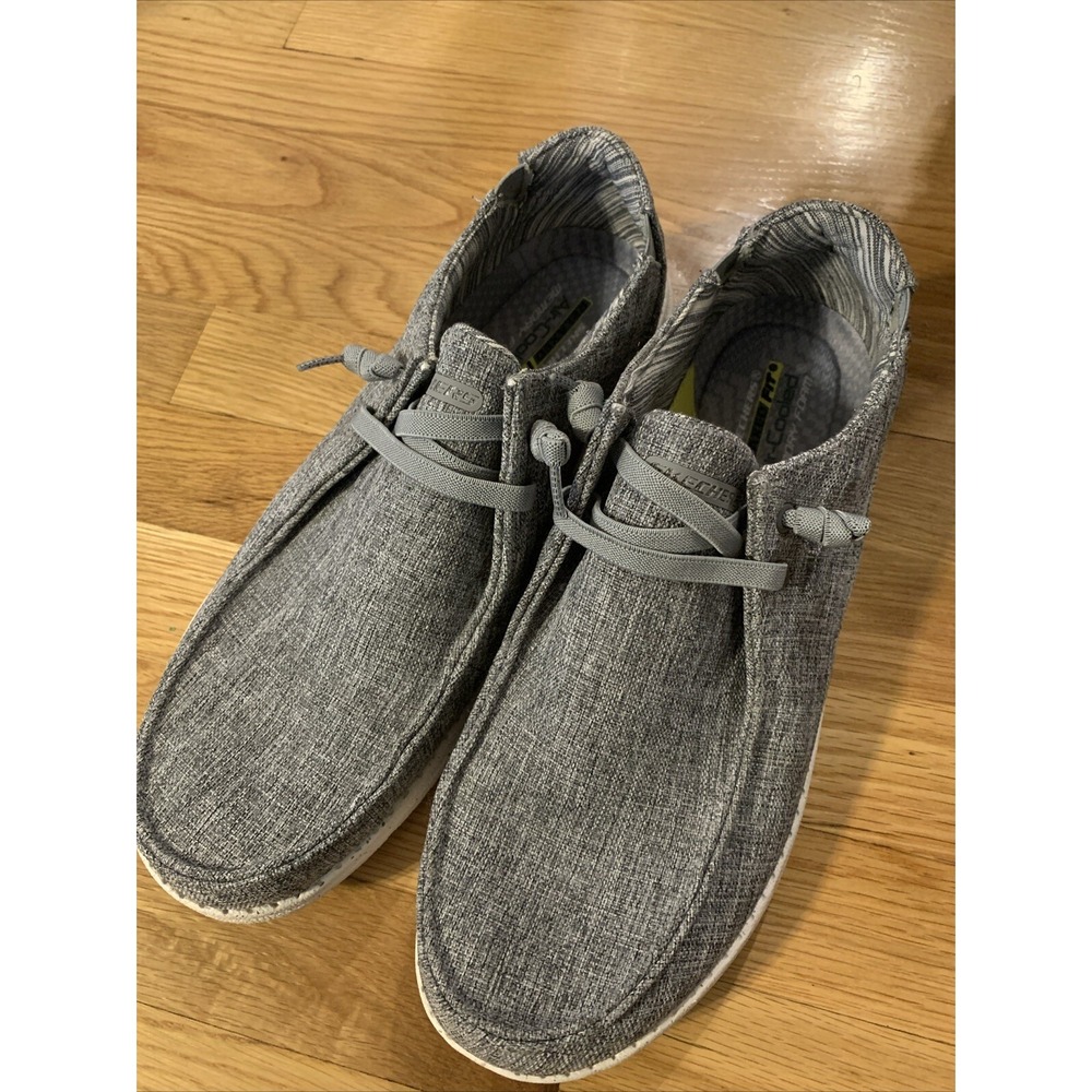 SKECHERS Men's Relaxed Fit Slip On Size 12 Gray Memory Foam 59988‎ Shoes